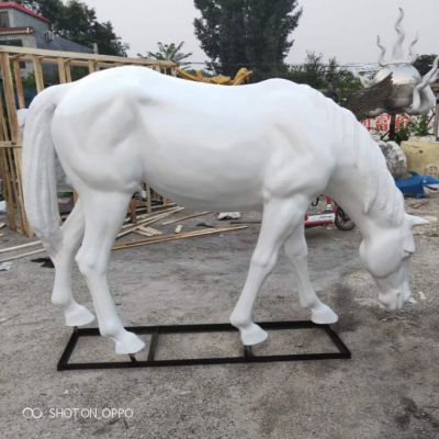 玻璃钢白色马雕塑 马雕塑定制