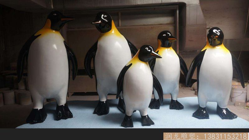 玻璃钢企鹅雕塑 卡通企鹅雕塑 企鹅雕塑图片
